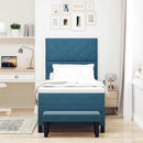 Box spring seng med hovedgærde Mørkeblå 190 x 90 cm Fløjl