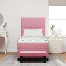 Box spring seng med hovedgærde Lyserød 190 x 90 cm Fløjl
