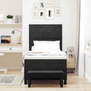 Box spring seng med hovedgærde Sort 200 x 90 cm Fløjl