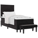 Box spring seng med hovedgærde Sort 200 x 90 cm Fløjl