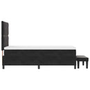 Box spring seng med hovedgærde Sort 200 x 90 cm Fløjl