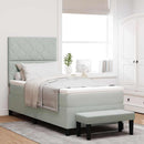 Box spring seng med hovedgærde Lysegrå 200 x 100 cm Fløjl