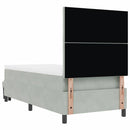 Box spring seng med hovedgærde Lysegrå 200 x 100 cm Fløjl