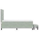 Box spring seng med hovedgærde Lysegrå 200 x 100 cm Fløjl