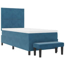Box spring seng med hovedgærde Mørkeblå 200 x 100 cm Fløjl