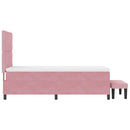 Box spring seng med pude Lyserød 200 x 100 cm Fløjl