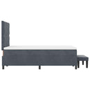 Box spring seng med hovedgærde Mørkegrå 190 x 120 cm Fløjl