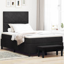 Box spring seng med hovedgærde Sort 190 x 120 cm Fløjl