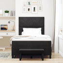 Box spring seng med hovedgærde Sort 190 x 120 cm Fløjl