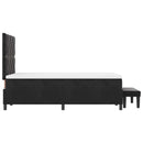 Box spring seng med hovedgærde Sort 190 x 120 cm Fløjl