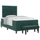 Box spring seng med hovedgærde Mørkegrøn 190 x 120 cm Fløjl