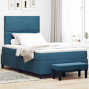 Box spring seng med hovedgærde Mørkeblå 190 x 120 cm Fløjl