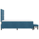 Box spring seng med hovedgærde Mørkeblå 190 x 120 cm Fløjl