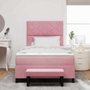 Box spring seng med hovedgærde Lyserød 190 x 120 cm Fløjl