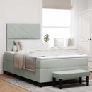 Box spring seng med pude Lysegrå 200 x 120 cm Fløjl