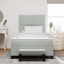 Box spring seng med pude Lysegrå 200 x 120 cm Fløjl