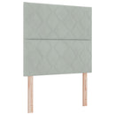 Box spring seng med pude Lysegrå 200 x 120 cm Fløjl