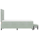 Box spring seng med pude Lysegrå 200 x 120 cm Fløjl