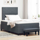 Box spring seng med hovedgærde Mørkegrå 200 x 120 cm Fløjl