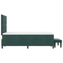 Box spring seng med pude Mørkegrøn 200 x 120 cm Fløjl