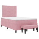 Box spring seng med hovedgærde Lyserød 200 x 120 cm Fløjl