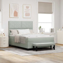 Box spring seng med hovedgærde Lysegrå 190 x 140 cm Fløjl
