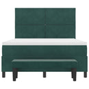 Box spring seng med hovedgærde Mørkegrøn 190 x 140 cm Fløjl