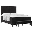 Box spring seng med hovedgærde Sort 200 x 140 cm Fløjl