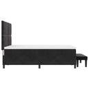 Box spring seng med hovedgærde Sort 200 x 140 cm Fløjl