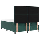Box spring seng med hovedgærde Mørkegrøn 200 x 140 cm Fløjl