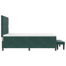 Box spring seng med hovedgærde Mørkegrøn 200 x 140 cm Fløjl