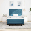 Box spring seng med hovedgærde Mørkeblå 200 x 140 cm Fløjl
