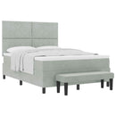 Box spring seng med hovedgærde Lysegrå 200 x 160 cm Fløjl