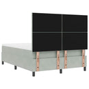 Box spring seng med hovedgærde Lysegrå 200 x 160 cm Fløjl