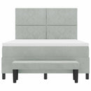 Box spring seng med hovedgærde Lysegrå 200 x 160 cm Fløjl
