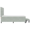 Box spring seng med hovedgærde Lysegrå 200 x 160 cm Fløjl