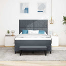 Box spring seng med hovedgærde Mørkegrå 200 x 160 cm Fløjl