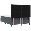 Box spring seng med hovedgærde Mørkegrå 200 x 160 cm Fløjl