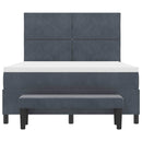 Box spring seng med hovedgærde Mørkegrå 200 x 160 cm Fløjl