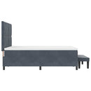 Box spring seng med hovedgærde Mørkegrå 200 x 160 cm Fløjl