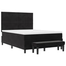 Box spring seng med hovedgærde Sort 200 x 160 cm Fløjl