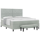 Box spring seng med hovedgærde Lysegrå 200 x 180 cm Fløjl