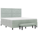 Box spring seng med hovedgærde Lysegrå 200 x 180 cm Fløjl