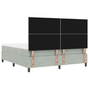 Box spring seng med hovedgærde Lysegrå 200 x 180 cm Fløjl