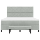 Box spring seng med hovedgærde Lysegrå 200 x 180 cm Fløjl