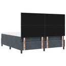 Box spring seng med hovedgærde Mørkegrå 200 x 180 cm Fløjl
