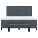 Box spring seng med hovedgærde Mørkegrå 200 x 180 cm Fløjl