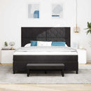 Box spring seng med hovedgærde Sort 200 x 180 cm Fløjl