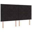 Box spring seng med hovedgærde Sort 200 x 180 cm Fløjl