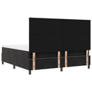 Box spring seng med hovedgærde Sort 200 x 180 cm Fløjl